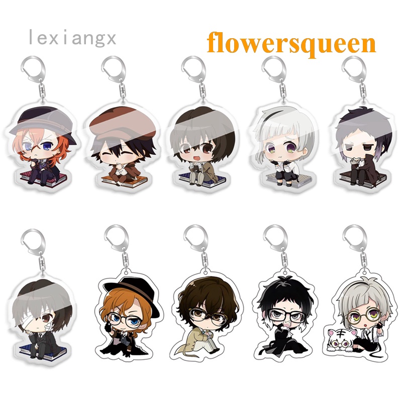 1 Móc Khóa Acrylic Hình Anime Bungou Stray Dogs Atsushi Nakajima Dazai Chuya