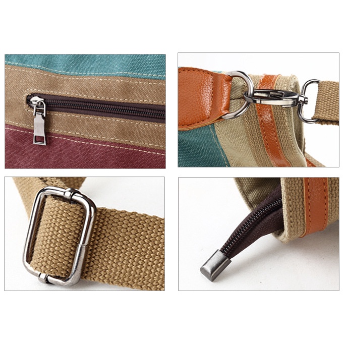 Túi Xách canvas Phối Màu Sắc Tương Phản Thời Trang Cho Nữ