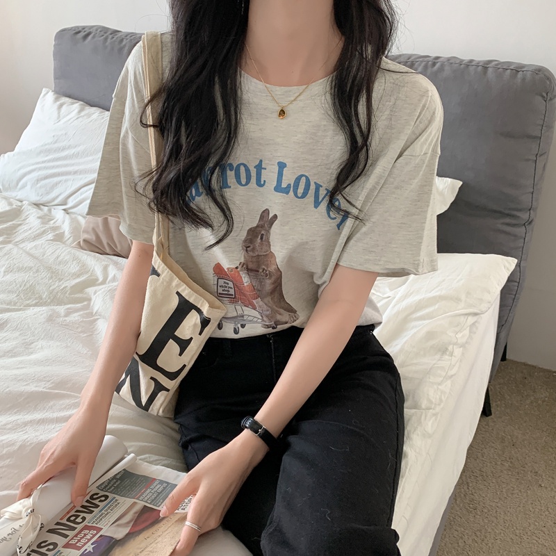 NRVP Áo Thun Nữ Tay Ngắn In Hình Phong Cách Hàn Quốc Thời Trang Mùa Hè 2022