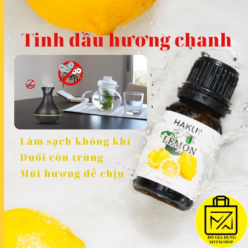 10ml Tinh dầu Chanh Tươi công dụng làm sạch không khí, trị nấm mốc, khử mùi hôi, đuổi côn trùng,...
