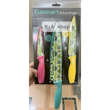 Set 3 dao thép phủ gốm Cuisinart họa tiết Mỹ