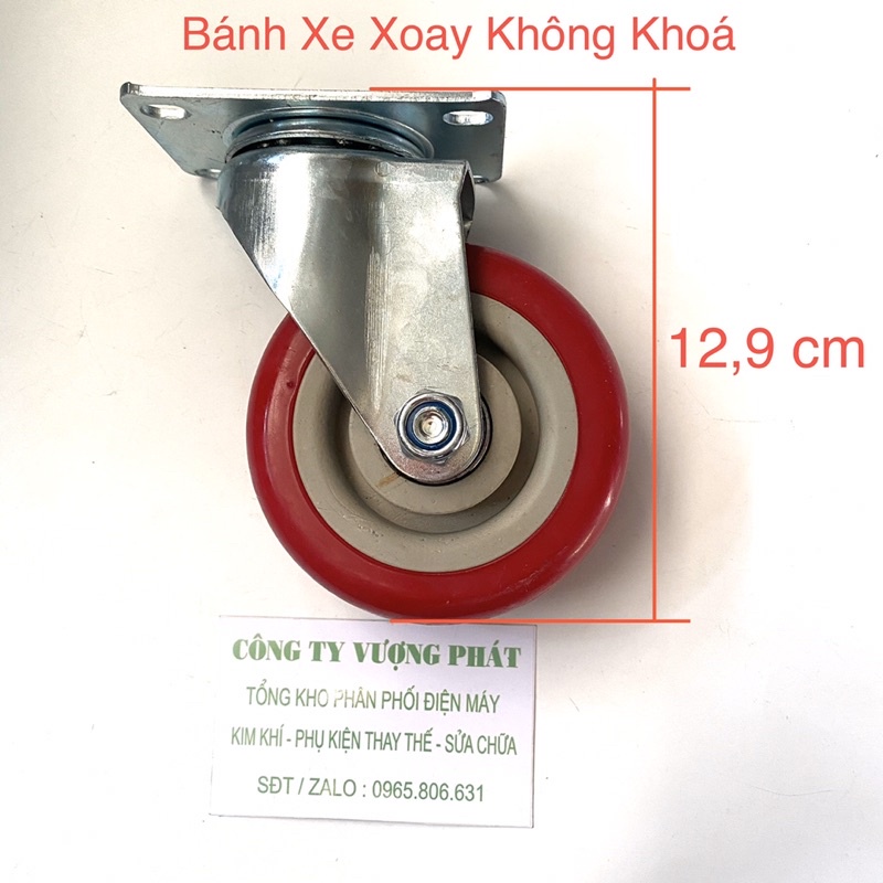 Bánh Xe Đẩy Hàng Xoay 360 Độ Cao Cấp Màu Mận Chịu Lực Đến 200 Kg