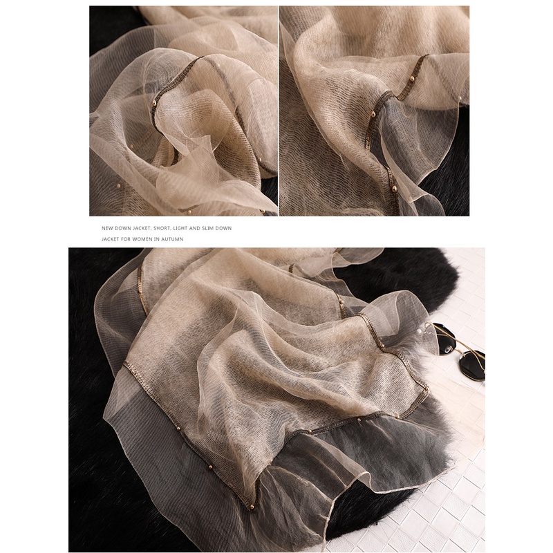 Khăn Choàng Lụa Màu Trơn Dáng Dài Chống Nắng Thời Trang Cho Nữ