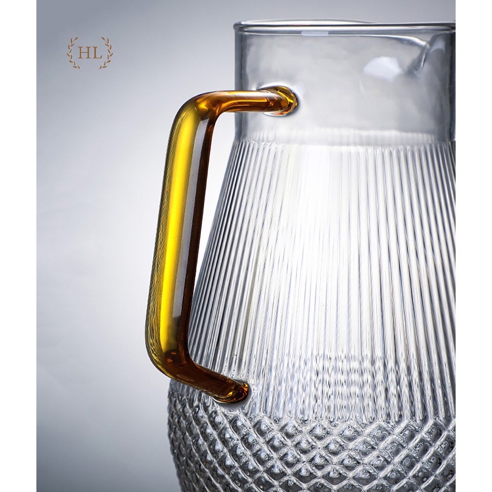 Bình cốc thuỷ tinh phong cách NORDIC vân kim cương-HL