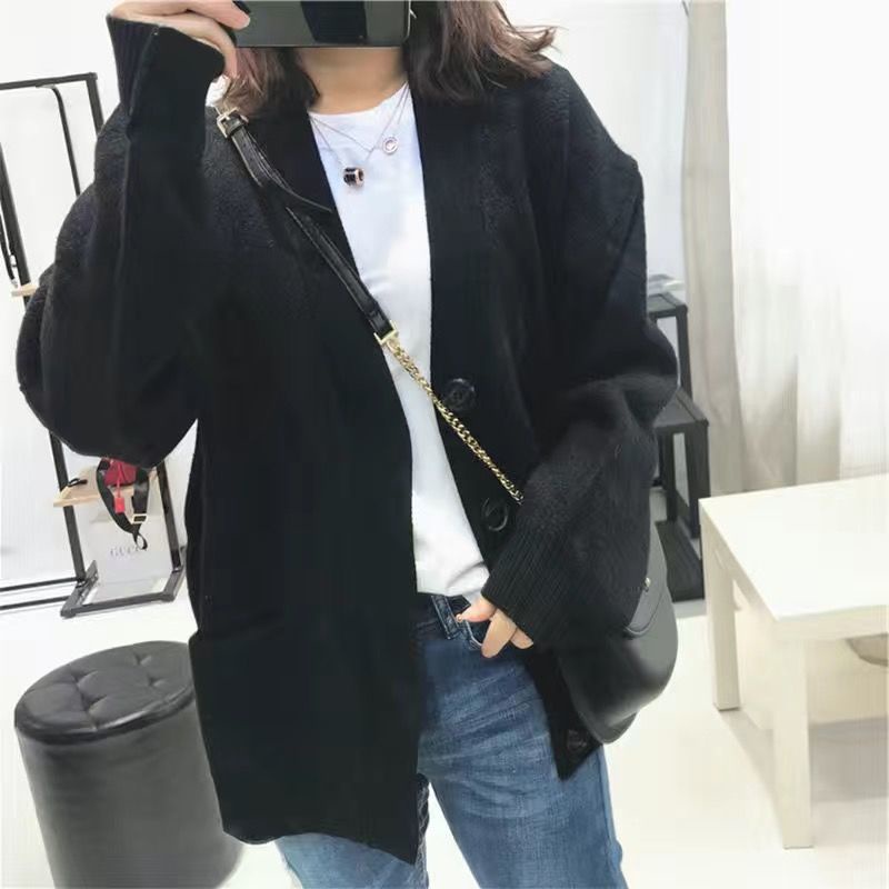 Áo Khoác Cardigan Dài Tay Cổ Chữ V Form Rộng Thời Trang