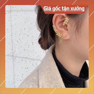 [FREESHIP] BÔNG VÀNH TAI NỮ HÌNH LÁ ĐÍNH ĐÁ ĐEO ĐƯỢC NHIỀU KIỂU MÀU VÀNG ( 1 CHIẾC ) - MELY 1335