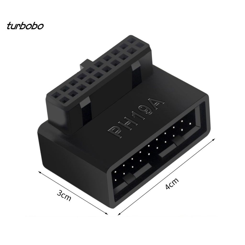 Đầu kết nối bo mạch chủ chuyển đổi USB3.0 19/20 chân 90 độ truyền dữ liệu lossless tiện lợi dành cho máy tính