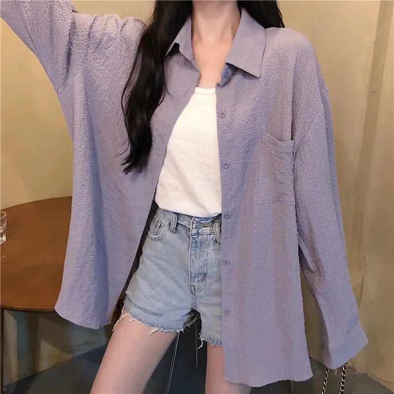 Áo BH tay dài màu trơn phối nút cài thanh lịch thời trang cao cấp cho nữ