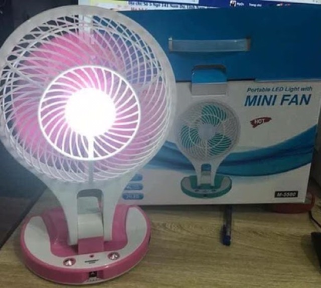 Quạt sạc điện kiêm đèn pin Mini Fan M-5580