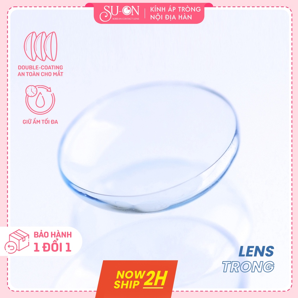 Lens cận trong suốt CLEAR không màu, kính áp tròng Hàn Quốc chính hãng 14,2mm chống tia UV cho mắt nhạy cảm