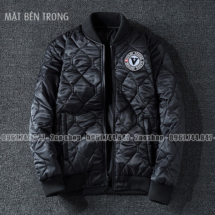 Áo khoác bomber nam kiểu pilot MA1 mặc được 2 mặt chần bông dày mặc ấm - AK2005