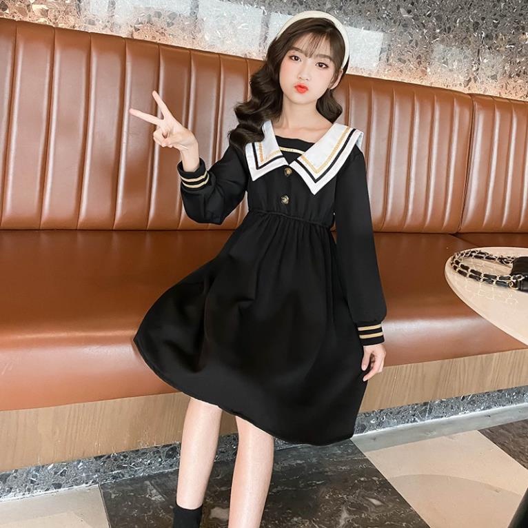 Váy đầm dài tay cho bé mập ☑️ váy thu đông cho bé gái size đại 25kg 30kg 35kg 40kg, 45kg