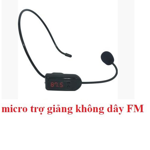 Mic trợ giảng không dây FM cài sau đầu, đeo tai, micro kết nối với loa có FM (radio), sử dụng cho nhiều loại loa