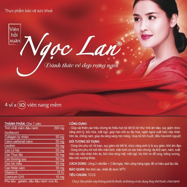 Viên Uống Hồi Xuân Ngọc Lan Cải Thiện Thiếu Hụt Nội Tiết Tố Nữ Làm Đẹp Da Chậm Quá Trình Lão Hóa Hộp 40 Viên
