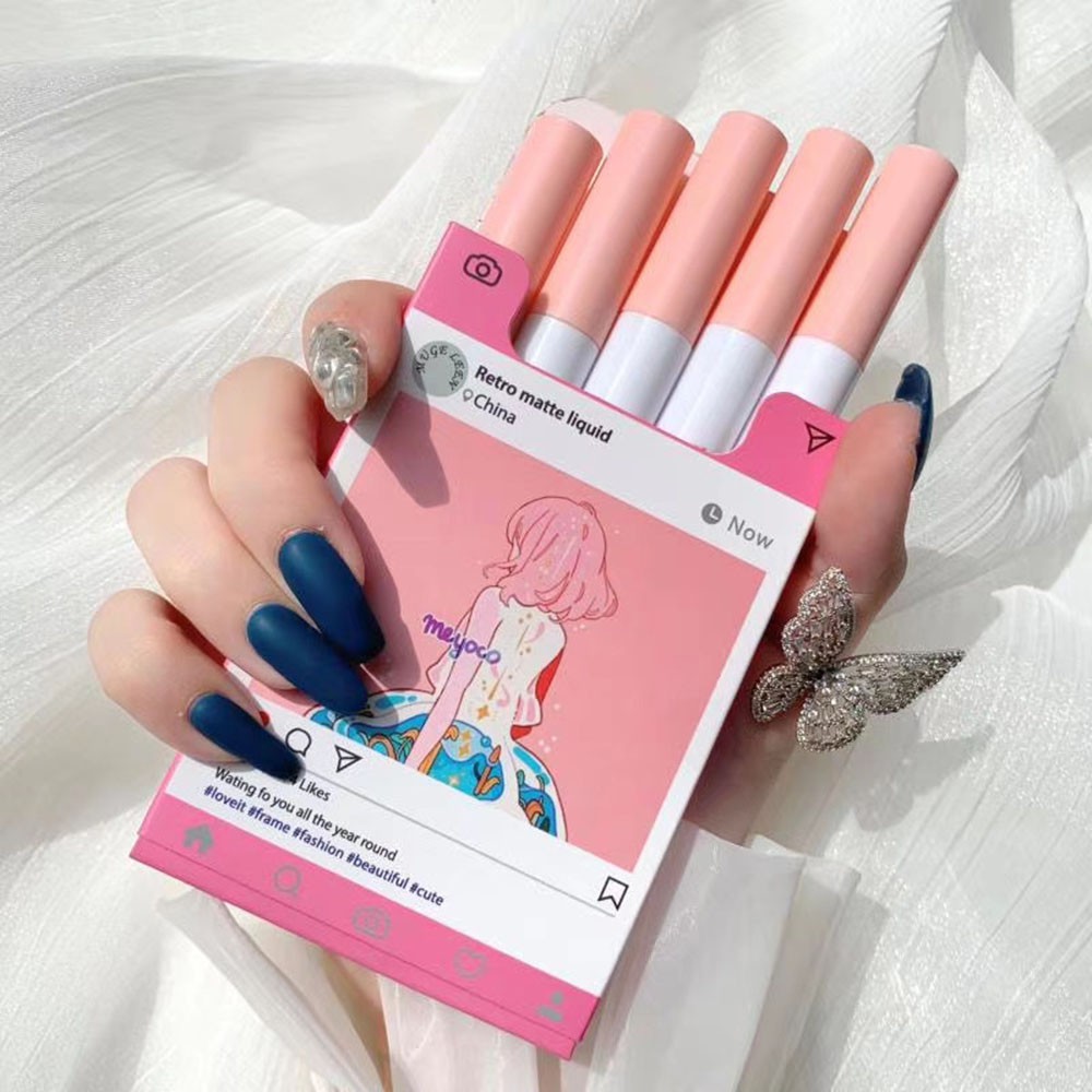[Hàng mới về] Set 5 Son Kem Lì Mịn Mượt Như Nhung Phong Cách Hàn Quốc Cho Nữ | BigBuy360 - bigbuy360.vn