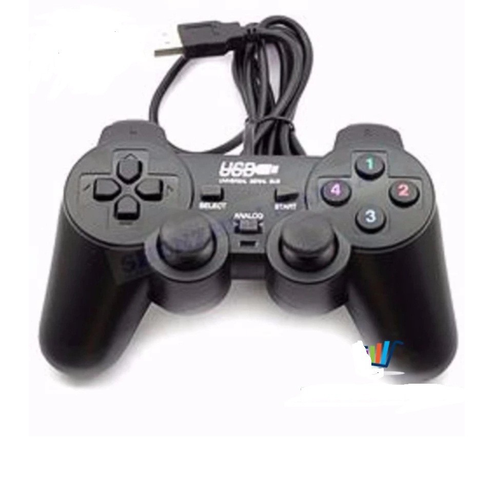 (Hàng xịn) Tay cầm chơi game PS2, PS3, PS4 có dây chế độ rung, dây kết nối USB cho PC / Laptop -dc2538