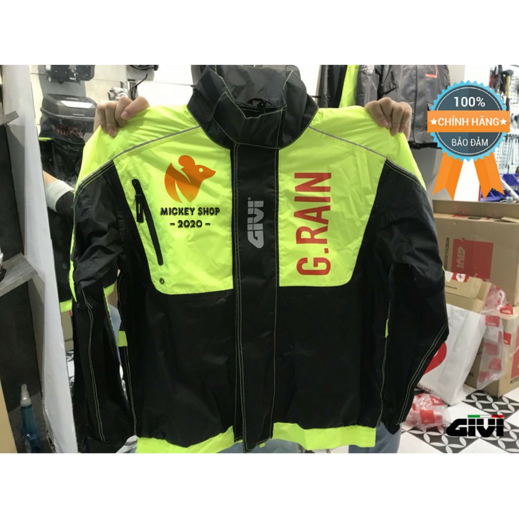 [ CHÍNH HÃNG ] Áo Mưa Bộ Givi G-Rain GRA01.AX-NY Đen – Vàng Neon