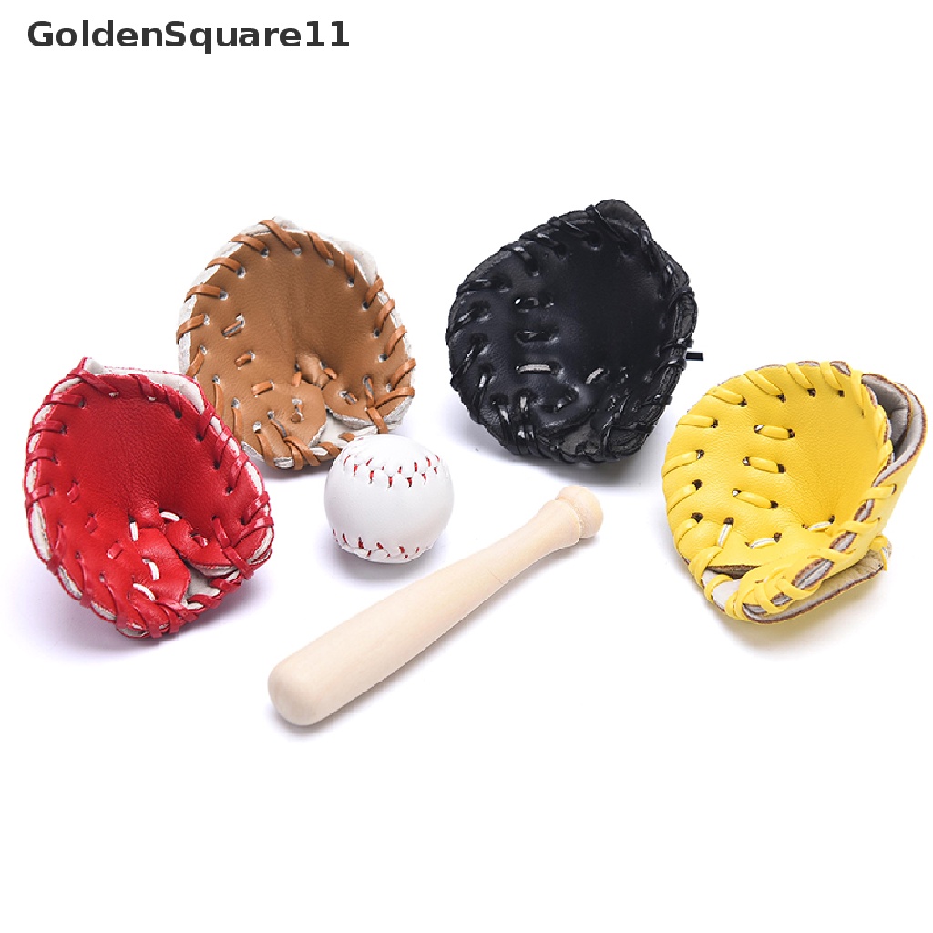Set 3 Găng Tay Chơi Bóng Chày Mini Cho Nhà Búp Bê 1 / 12 Goldsquare11