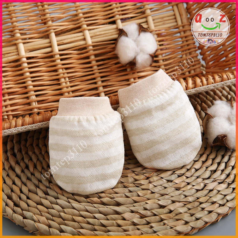 Bao Tay Sơ Sinh Sét 3 Đôi - Chất Cotton Hữu Cơ Tự Nhiên An Toàn Mềm Mại Cho Da Của Bé