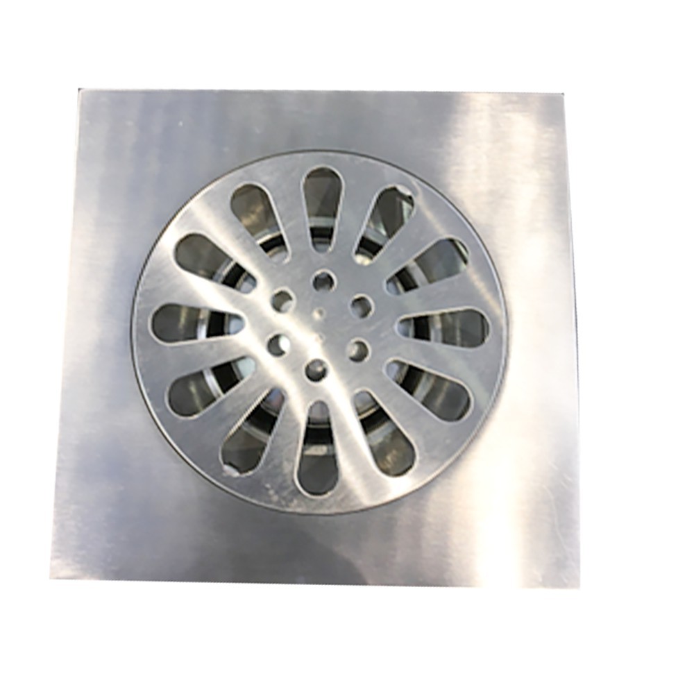 Phễu Thoát Sàn (Hố Ga) 100% Inox Chống Hôi Lr - 05 15X15Cm Phi 90/60