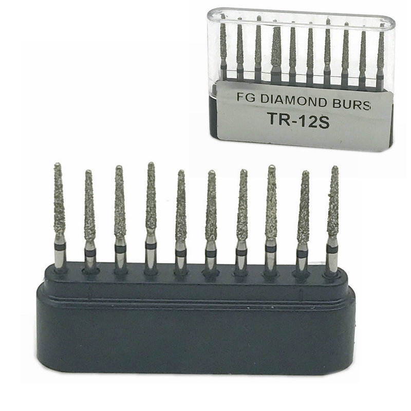 10pc/Box Dental Diamond Burs Drill  for High Speed Handpiece Dentist Tools 1.6mm