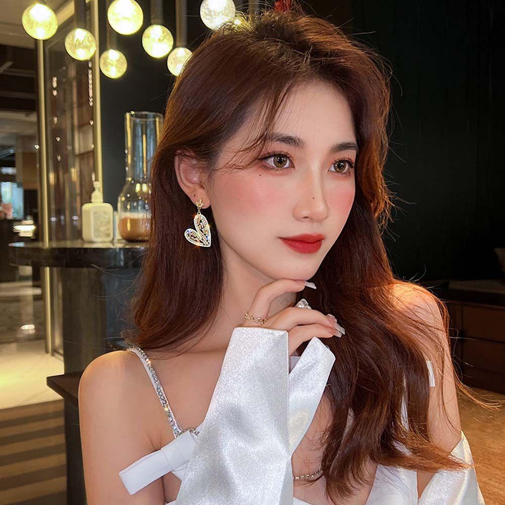 1 Bông Tai Kim Loại Hình Trái Tim Thời Trang Hàn Quốc|Khuyên Tai Nữ Trang Tạo Hình Độc Đáo