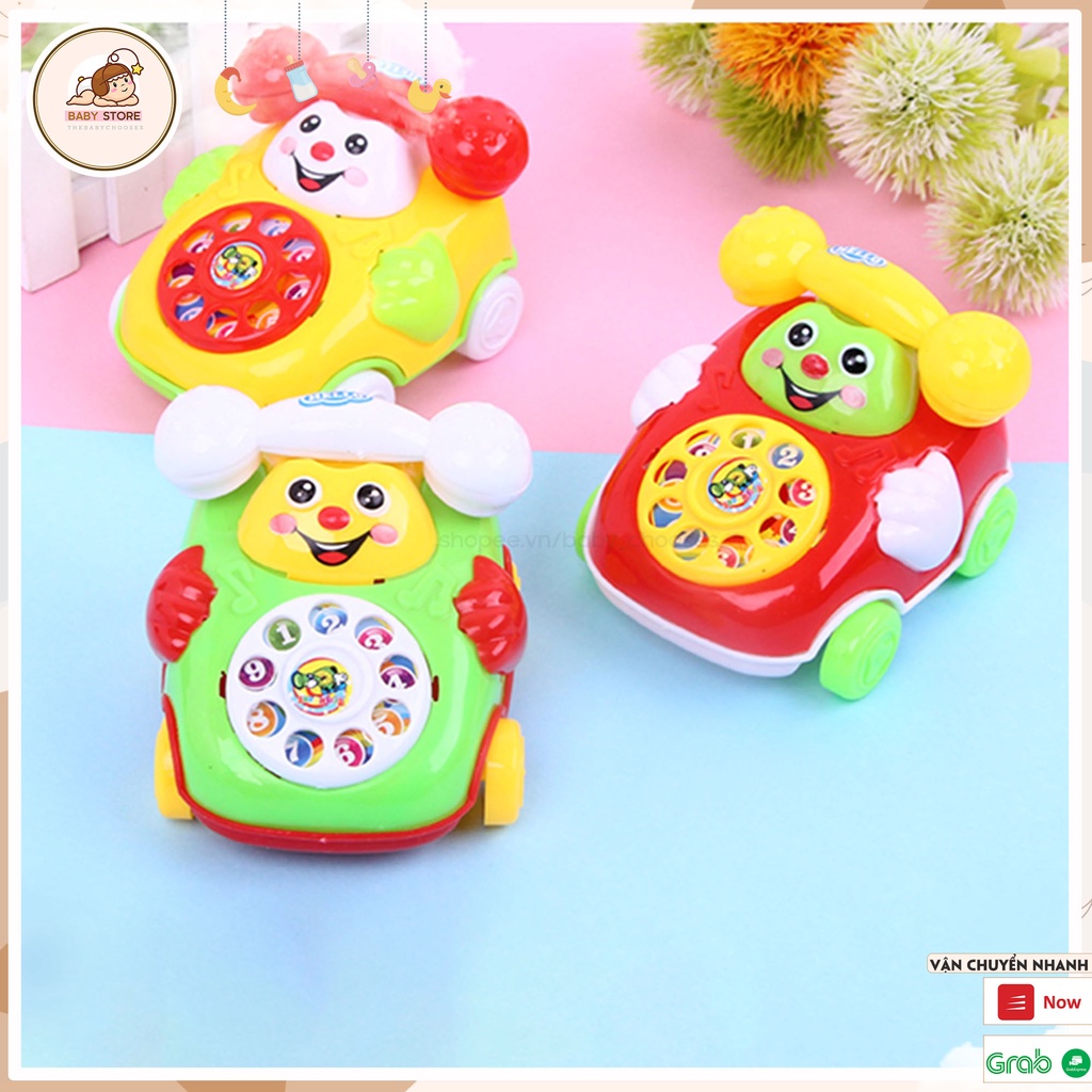 Điện thoại ô tô đồ chơi, xe oto đồ chơi kéo dây cót trẻ em