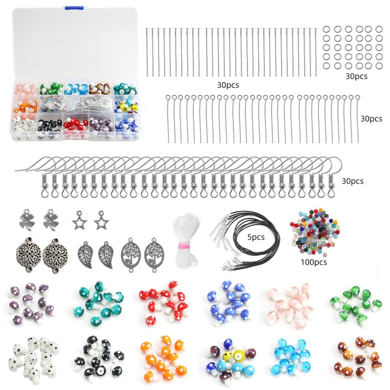 Bộ 120 Hạt Thủy Tinh Mịn Dùng Làm Trang Sức