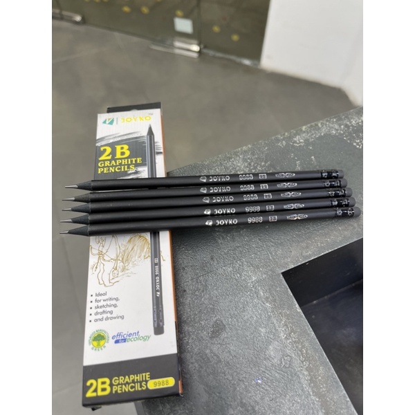 [Mã LIFE20KALL giảm 10% đơn 50K] Bút Chì Gỗ 2B Graphite Pencils Joyko 9988 (Hộp 12 chiếc bút chì gỗ đen + gôm)