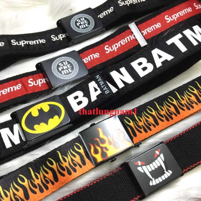 Thắt lưng vải canvas Supreme