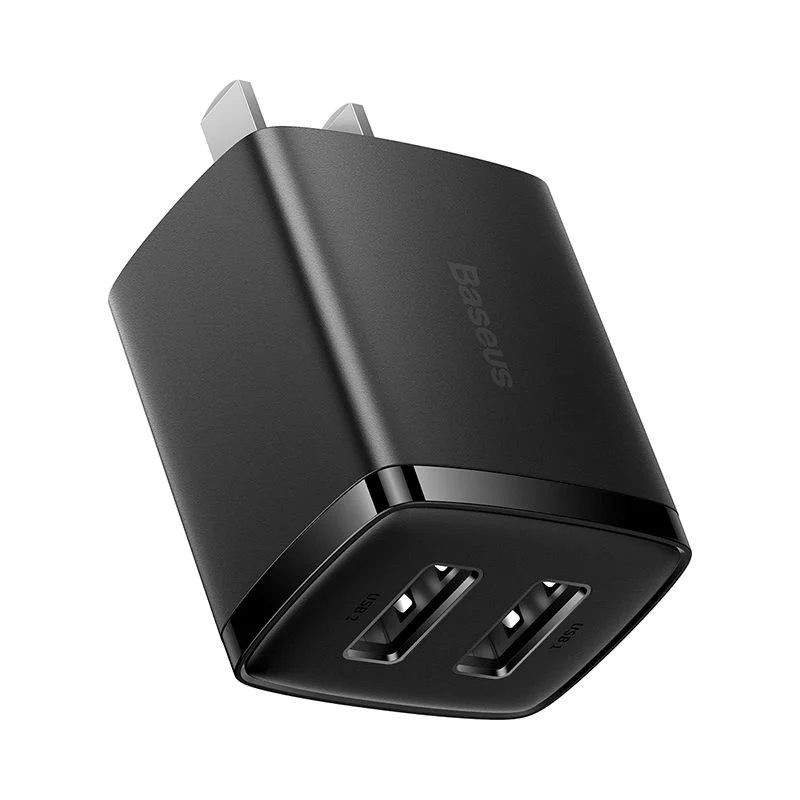 Cóc củ sạc nhanh 10.5W 2 cổng USB A hiệu Baseus Compact Charger chân cắm US-UK - hàng nhập khẩu