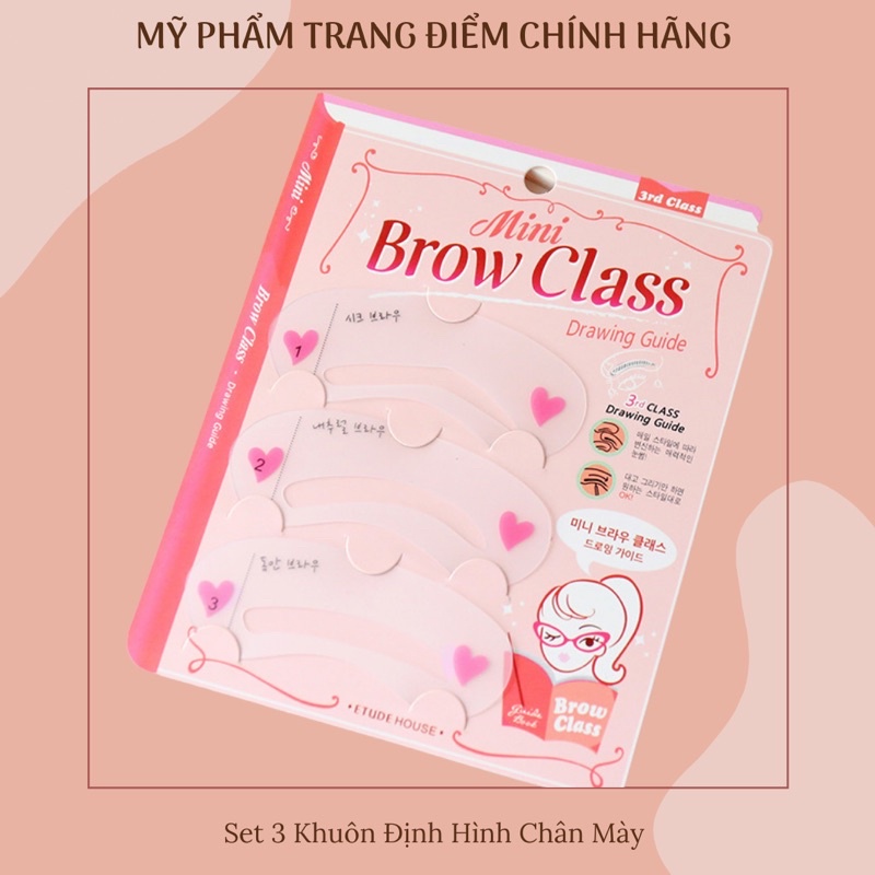 Khuôn Định Hình Chân Mày Mini Brow Class (Set 3 Khuôn)