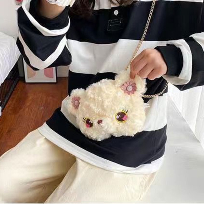 Túi Đeo Chéo Hình Gấu Bông Mềm Mại Dễ Thương Cho Bé