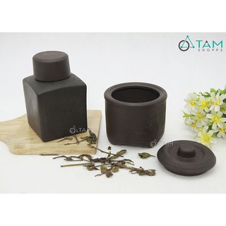 Hũ đựng trà gốm nâu đất TAN