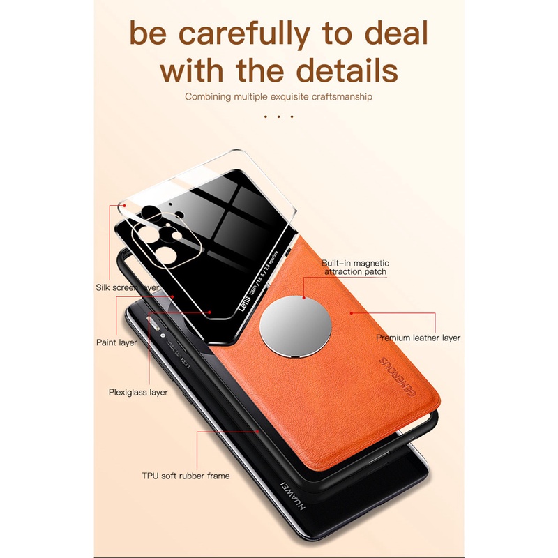 Ốp Điện Thoại Da Sang Trọng Có Nam Châm Kim Loại Cho iPhone 11 12 13 Pro Max 11 Pro 12 Mini