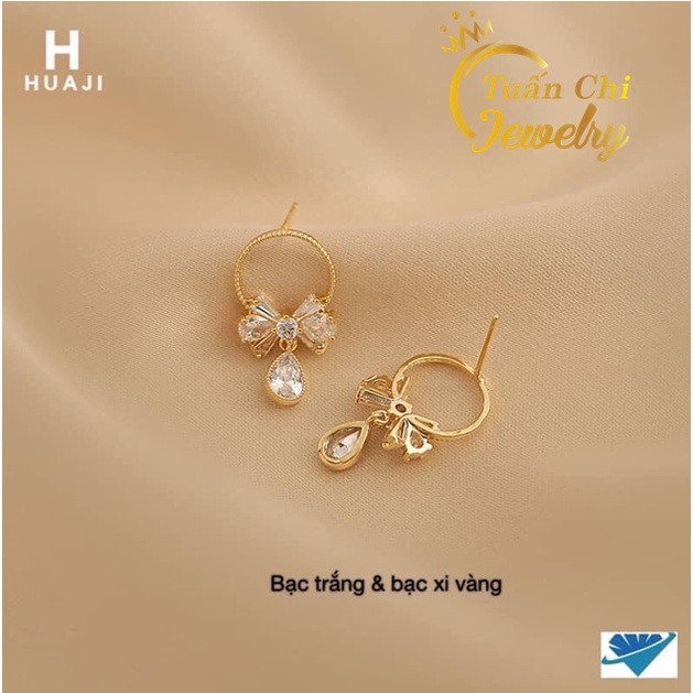 HÀNG MỚI VỀ Bông Tai Nữ- Khuyên Tai Bạc Kiểu Dáng Nơ Thanh Lịch, Mẫu Mới Nhất