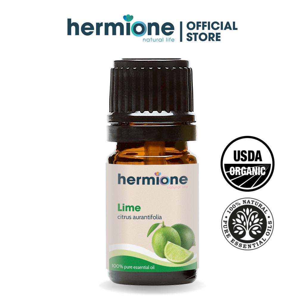 Tinh Dầu Chanh Sần Lime Hermione Natural Life, 100% Thiên Nhiên Nguyên Chất, Thơm Dịu Nhẹ, Xông Thơm Phòng, Có COA