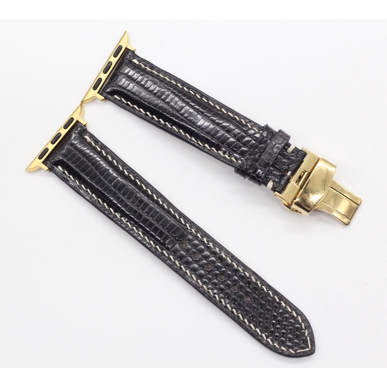 [Khóa Gập] Dây Đeo Thay Thế  Apple Watch Da Kỳ Đà Được Hoàn Thiện Thủ Công Phù Hợp Với Các Dòng Series 2,3,4,5,6,7,SE