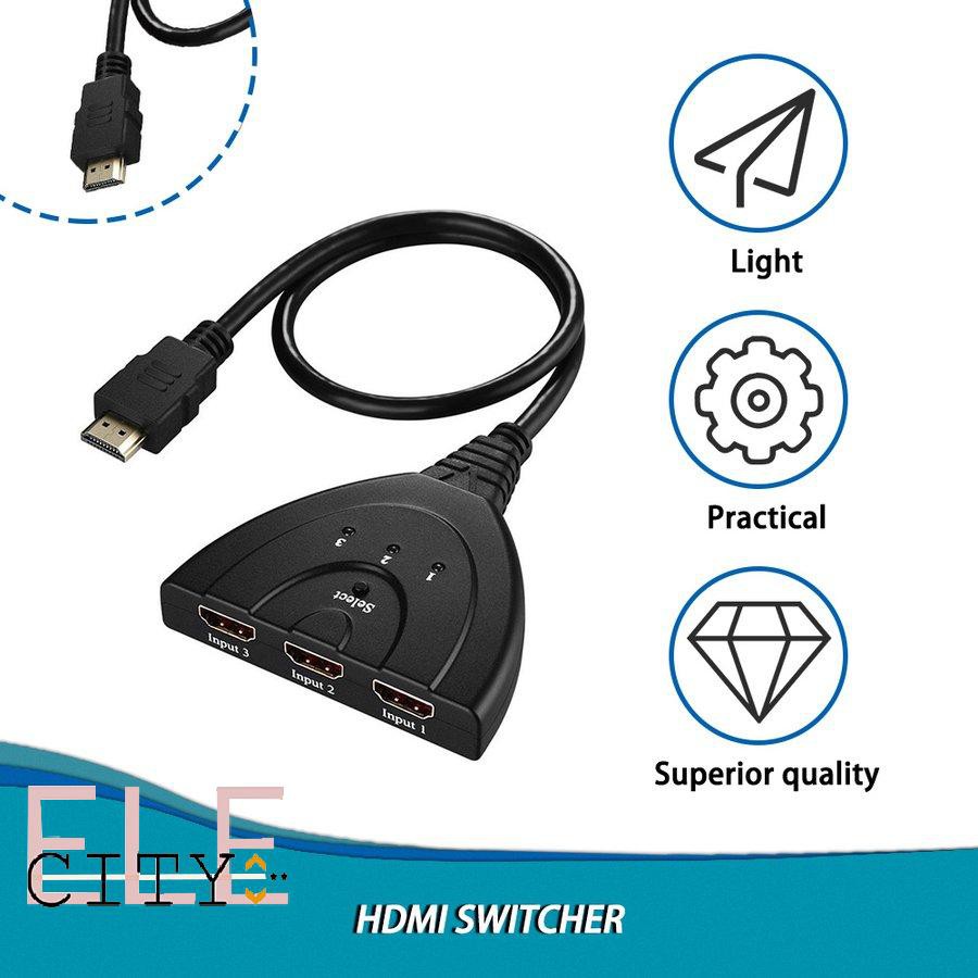 111ele} 3 HDMI Ports In and 1 HDMI Out Full HD 1080P HDMI Switch 3D Display