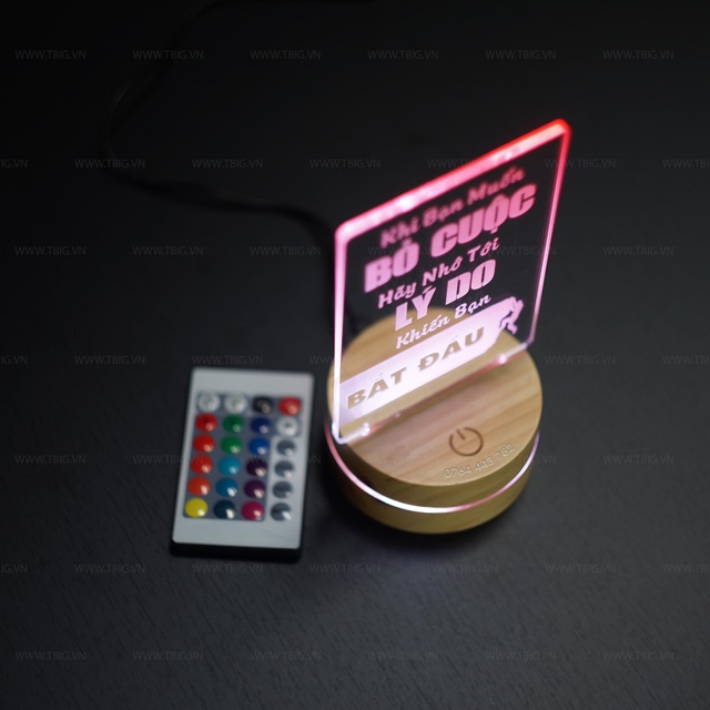 [Siêu Hot] Đèn Slogan khắc chữ Tạo Động Lực decor 3D bàn làm việc LEVU