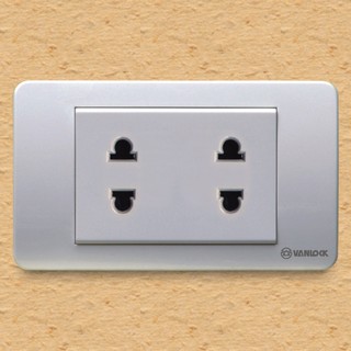 Mặt 2 ổ cắm đôi 2 chấu 16A sino S18AU2