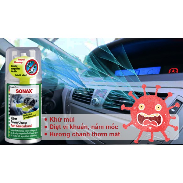 Khử Mùi Điều Hòa Xe Hơi Sonax Car Ac Cleaner Counter Display 100ml