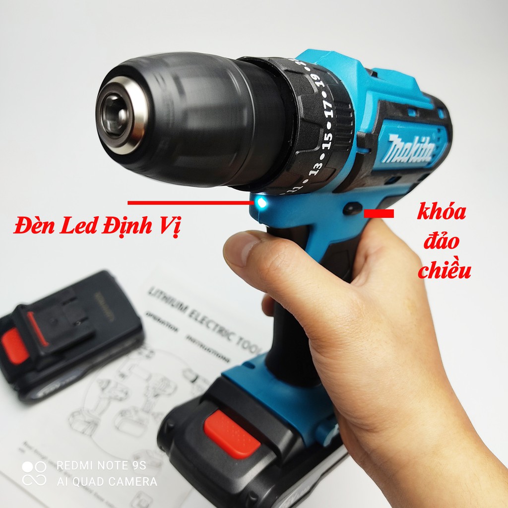 Máy Khoan Pin, Bắn Vít Makita 26V - 3 Chế Độ Khoan - Bộ Phụ Kiện 24 Chi Tiết Đi Kèm