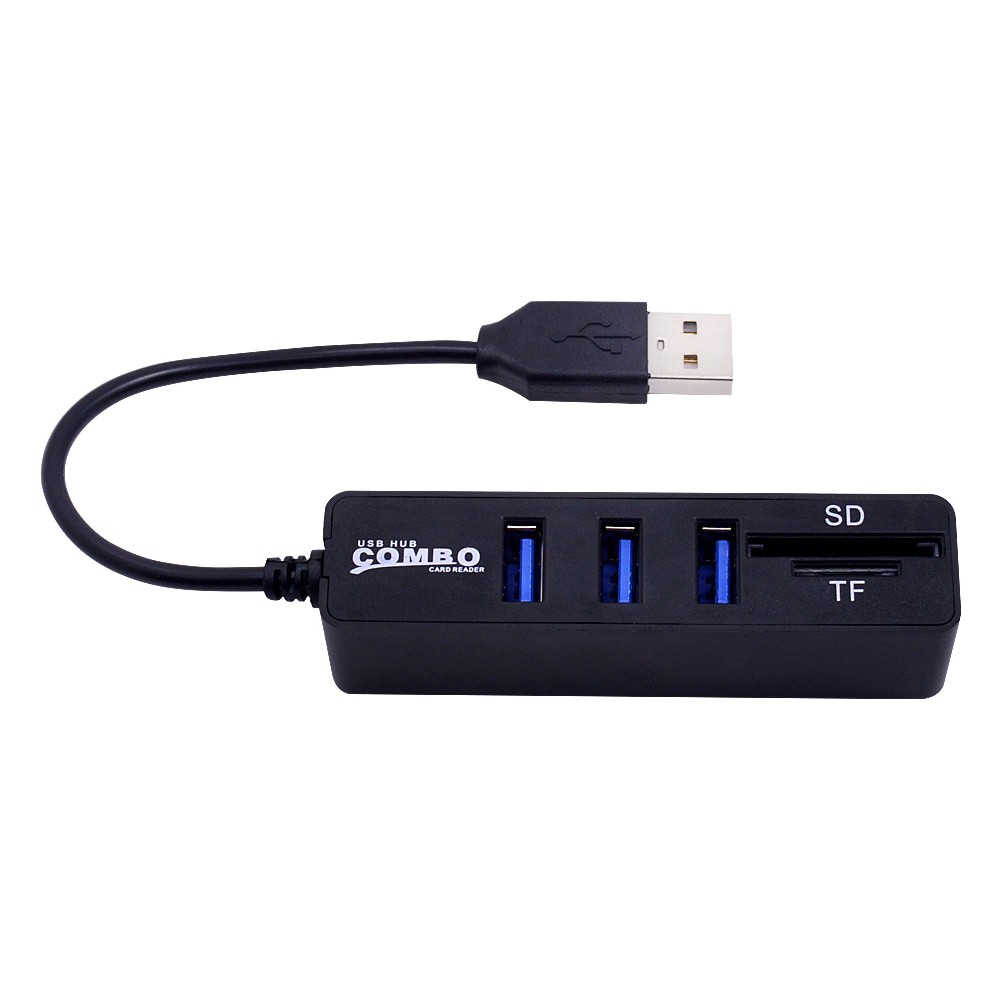 Bộ chia 3 cổng USB 2.0 tích hợp đầu đọc thẻ nhớ 2 trong 1- 16th