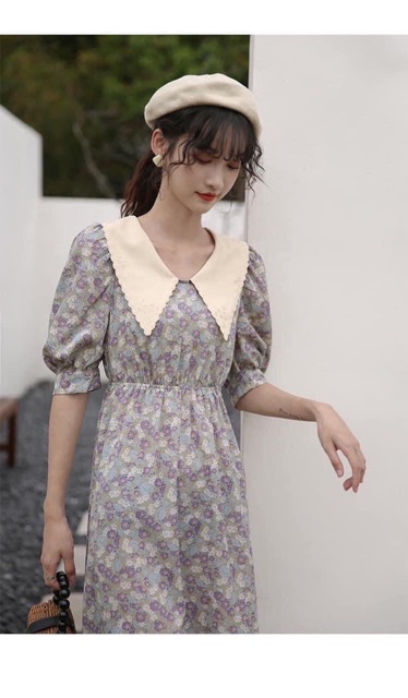 Váy cổ thêu vintage nhiều màu