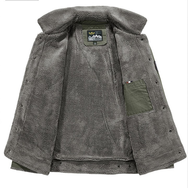 Áo khoác nam kaki nhung mềm lót lông dày mặc ấm - AK2006