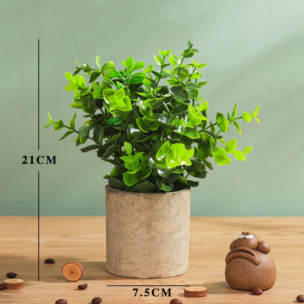 Bộ Chậu Cây Giả Bằng Pvc Thân Thiện Với Môi Trường Để Bàn/ Trang Trí Ban Công