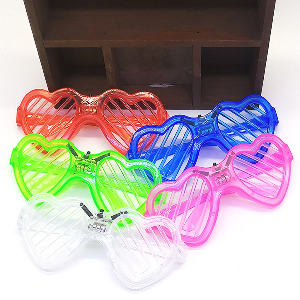Mắt Kính Đèn Led 3d Gọng Trái Tim Rapper Đi Bar Giá Rẻ Quẩy Edm Nhiều Màu Nhấp Nháy Độc Đáo Cho Bé Chơi