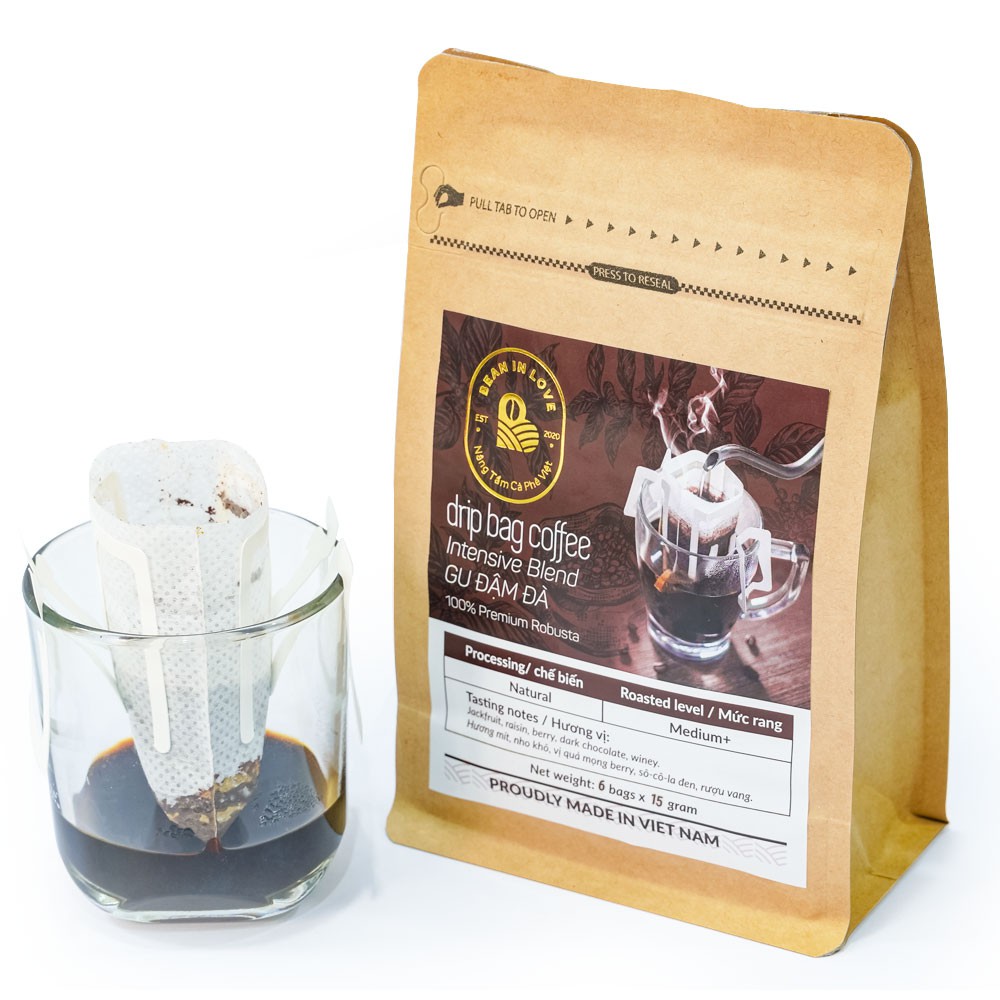 Cà Phê Phin Giấy - Drip Bag Coffee - Gu Đậm Đà - 6 Gói 15Gram