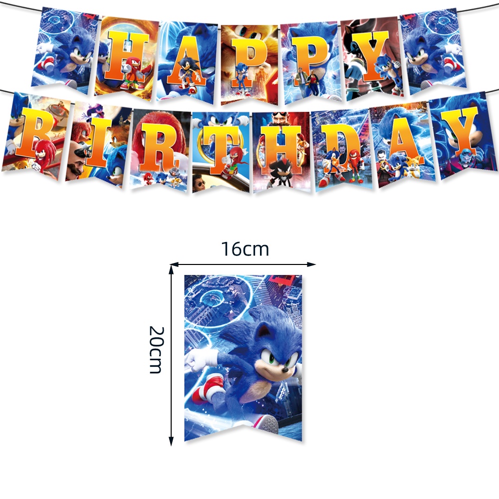 Bộ Dụng Cụ Bàn Ăn Bằng Giấy Dùng Một Lần In Hoạt Hình Sonic Dễ Thương Dùng Trang Trí Tiệc Sinh Nhật